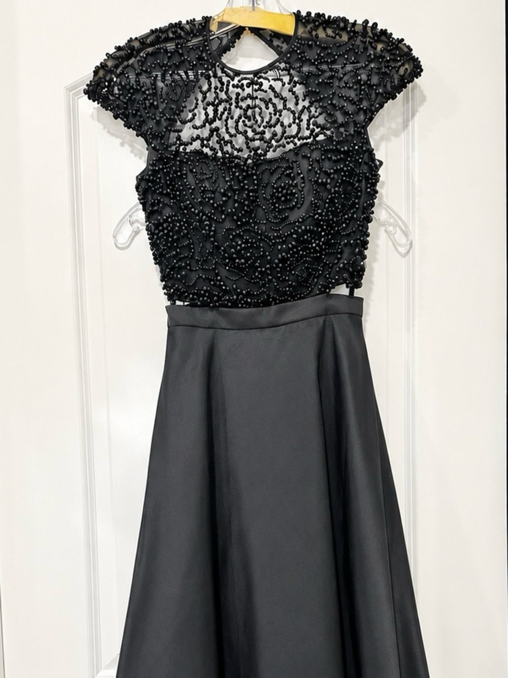 Sherri Hill Black Beaded Bodice A-Line Prom Dress